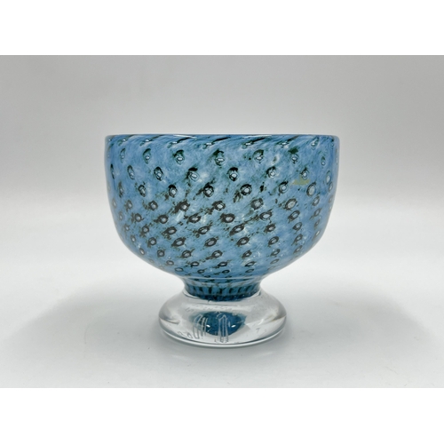 234 - A Kosta Boda studio glass pedestal bowl by Bertil Vallien, reference no. 57529 - approx. 8.5cm high ... 