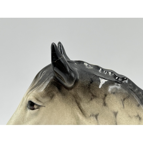 237 - A Beswick grey gloss shire horse figurine, model no. 818 - approx. 21.cm high x 26cm long