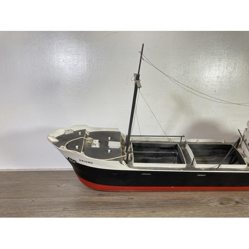 389 - A scratch built model 'Dridno' cargo ship - approx. 80cm long