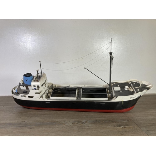 389 - A scratch built model 'Dridno' cargo ship - approx. 80cm long