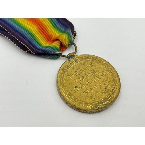 1161 - Two WWI medals, one 1914-15 Star presented to 1048 DVR R. J. Congdon R.F.A and one Victory presented... 