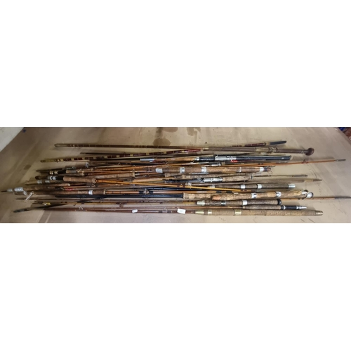 577 - A large collection of vintage split cane fishing rods to include Mitre Hardy 'The Coachman Rod', Cha... 