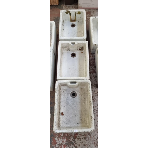 628 - Three ceramic Belfast sinks - approx. 26cm high x 47cm wide x 62cm long