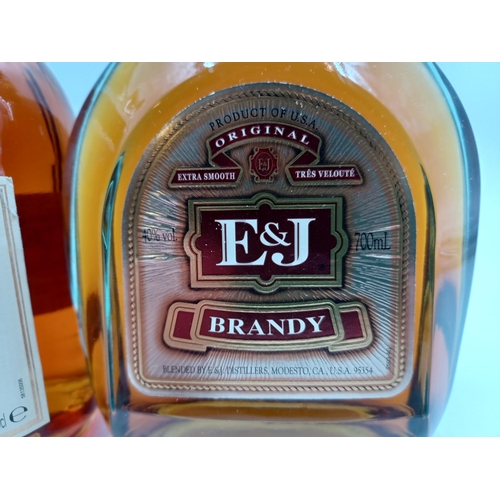 544 - Two 70cl bottles of brandy, one French Three Barrels V.S.O.P. and one American E&J - both bottled at... 