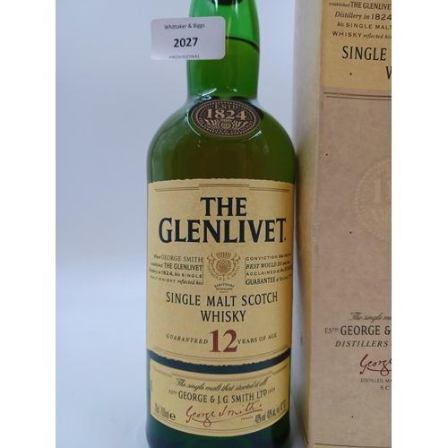 566 - A boxed 70cl bottle of The Glenlivet 12-year-old single malt Scotch whisky - bottled at 40%