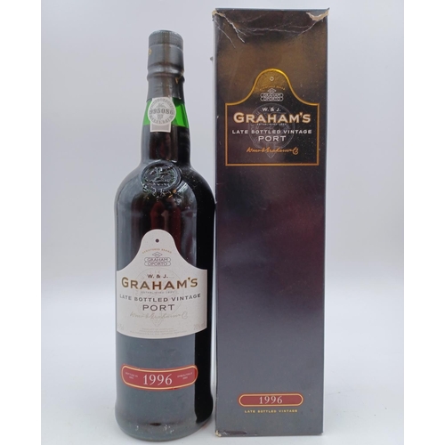 587 - A boxed 75cl bottle of 1996 Graham's Late Bottled Vintage Port - bottled at 20%