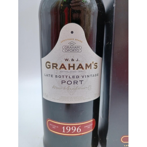 587 - A boxed 75cl bottle of 1996 Graham's Late Bottled Vintage Port - bottled at 20%