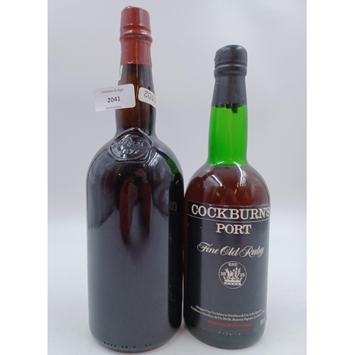 589 - Two bottles of fortified wine, one 70cl Cockburn's Fine Old Ruby Port and one Williams & Humbert