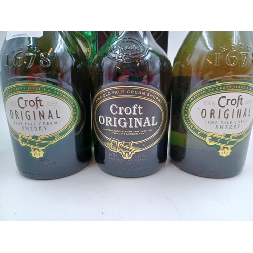 592 - Three bottles of Croft Original Pale Cream sherry, one boxed 75cl, one boxed 70cl and one 75cl - all... 