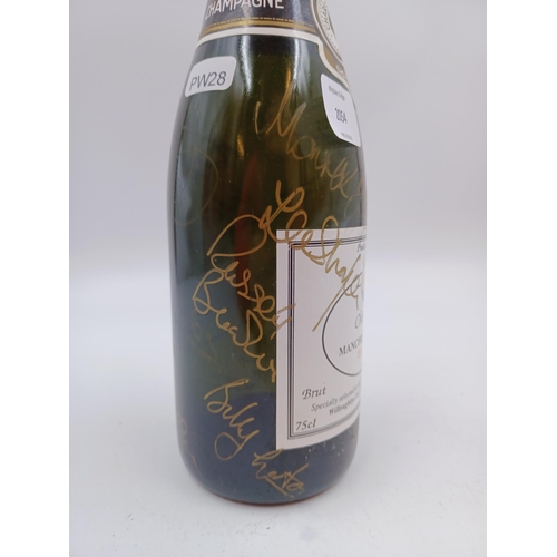 602 - A signed early 1990s 75cl bottle of Charles Bonnaire 'Manchester United ' Champagne sparkling wine -... 