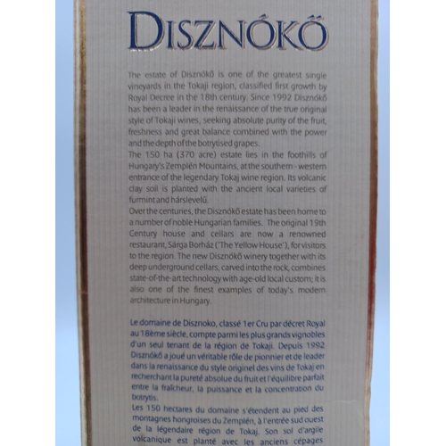 613 - Two boxed 50cl bottles of Hungarian wine, one 2001 Disznókő 5 Puttonyos Tokaji Aszú sweet white - bo... 