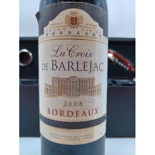 616 - A presentation gift boxed 75cl bottle of 2008 La Croix de Barlejac Grand Vin de Bordeaux red wine