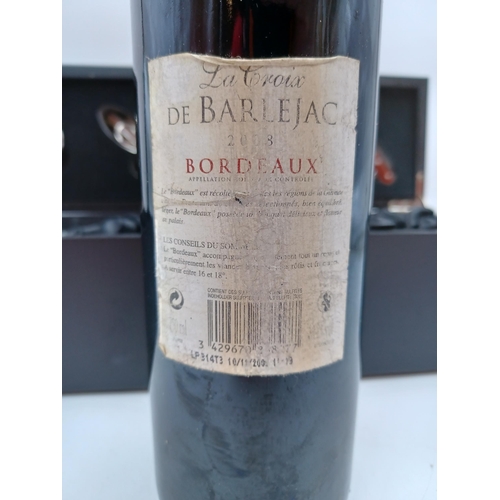 616 - A presentation gift boxed 75cl bottle of 2008 La Croix de Barlejac Grand Vin de Bordeaux red wine