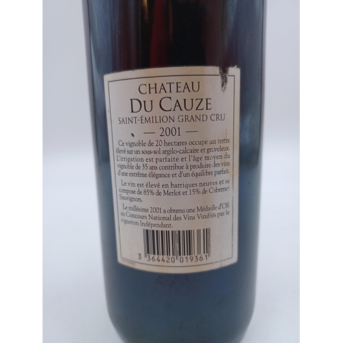 617 - A 75cl bottle of 2001 Château du Cauze Saint-Émilion Grand Cru Bordeaux red wine