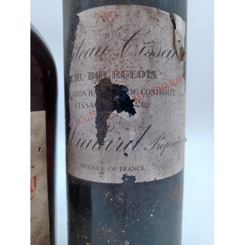 619 - Three 75cl bottles of French red wine, one 1987 Château Puy Castera Cru Bourgeois Haut-Médoc, one 19... 