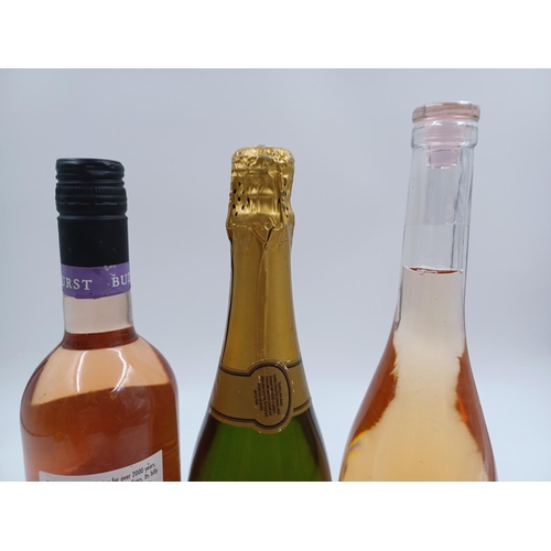 633 - Three 75cl bottles of wine, one 2020 Budburst Blush Pinot Grigio rosé - bottled at 13%, one brut Cav... 