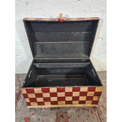 11 - A modern painted wooden dome top twin handled storage chest - approx. 38cm high x 60cm wide x 39cm d... 