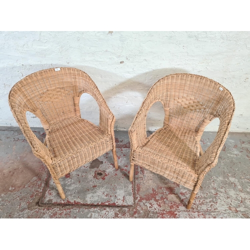 42 - A pair of modern wicker tub chairs