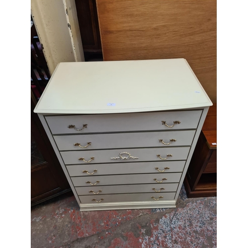 55 - A French style cream painted chest of seven drawers - approx. 104cm high x 79cm wide x 49cm deep