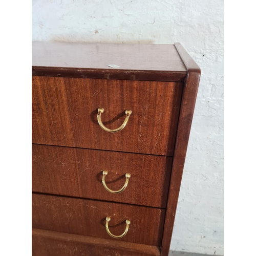 72 - A G Plan tola wood and ebonised chest of seven drawers - approx. 128cm high x 61cn wide x 41cm deep