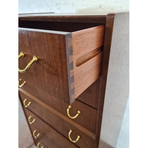 72 - A G Plan tola wood and ebonised chest of seven drawers - approx. 128cm high x 61cn wide x 41cm deep