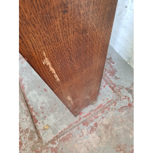 78 - A mid 20th century oak three tier bookcase - approx. 97cm high x 77cm wide x 18cm deep