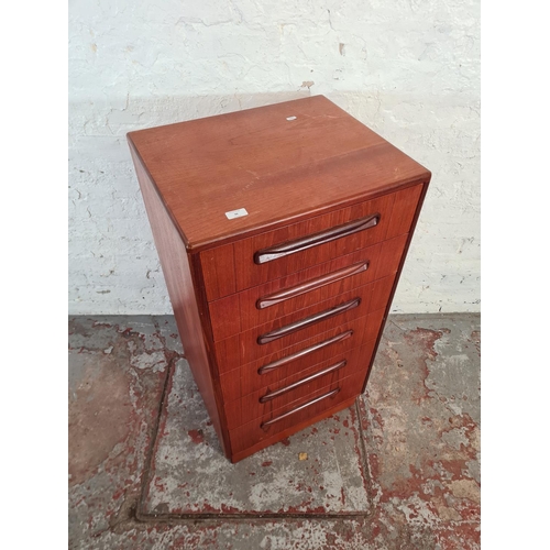 96 - A G Plan Fresco teak chest of six drawers - approx. 100cm high x 53cm wide x 45cm deep