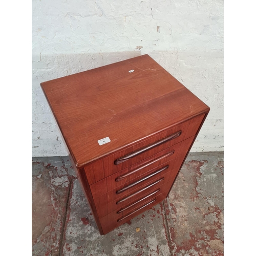 96 - A G Plan Fresco teak chest of six drawers - approx. 100cm high x 53cm wide x 45cm deep