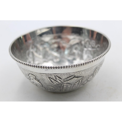 1254 - A vintage sterling silver Middle Eastern bowl - approx. gross weight 60 grams and 9cm diameter