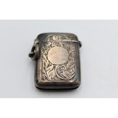 1256 - An Edwardian William Hair Haseler hallmarked Birmingham silver vesta case, dated 1905 - approx. gros... 