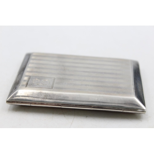 1264 - A George V W. J. Myatt & Co. Ltd. hallmarked Birmingham silver cigarette case, dated 1927 - approx. ... 