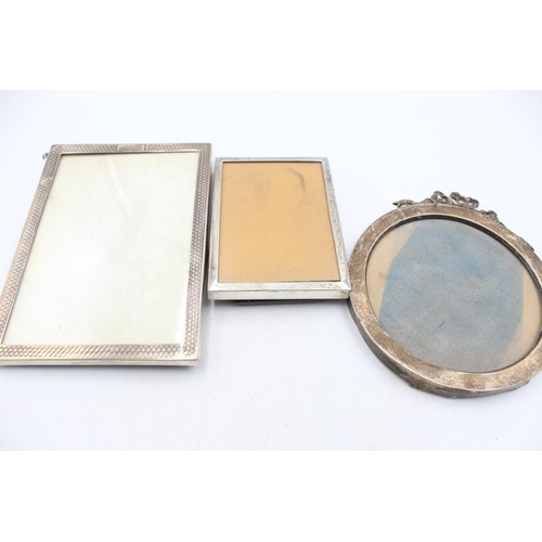 1284 - Three hallmarked silver photograph frames - approx. gross weight 249 grams