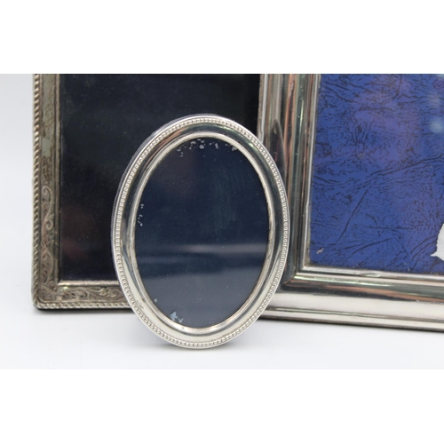 1286 - Three hallmarked silver photograph frames - approx. 631 grams