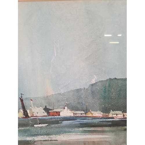 154 - A 1960s framed G. John Blockley Pembroke Estuary South Wales watercolour - approx. 66cm wide x 49cm ... 