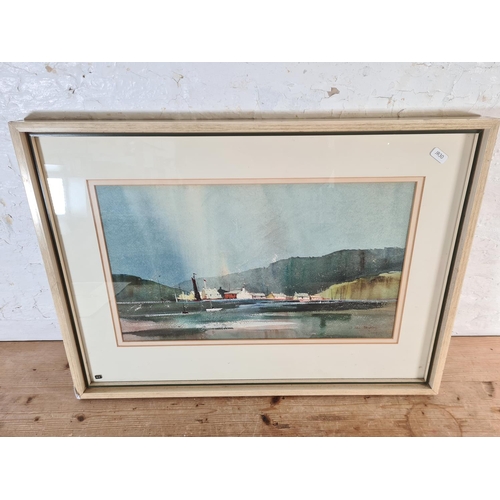 154 - A 1960s framed G. John Blockley Pembroke Estuary South Wales watercolour - approx. 66cm wide x 49cm ... 