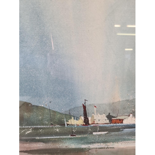 154 - A 1960s framed G. John Blockley Pembroke Estuary South Wales watercolour - approx. 66cm wide x 49cm ... 