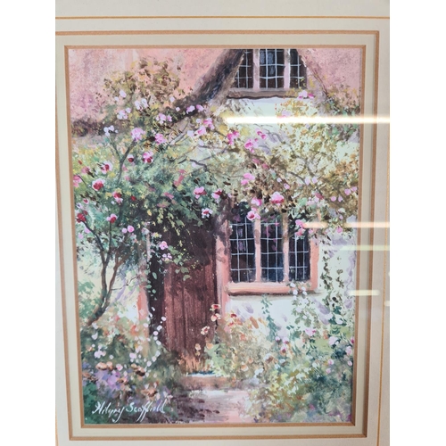 160 - A gilt framed Hillary Scoffield watercolour - approx. 33cm high x 28cm wide