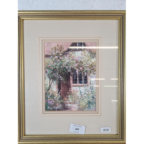 160 - A gilt framed Hillary Scoffield watercolour - approx. 33cm high x 28cm wide