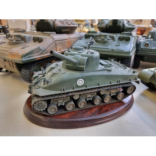 396 - Six various model tanks to include remote controlled, Sunny Side etc.