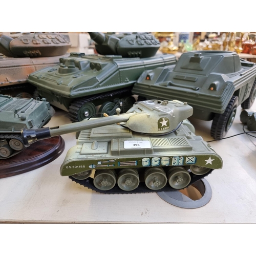 396 - Six various model tanks to include remote controlled, Sunny Side etc.