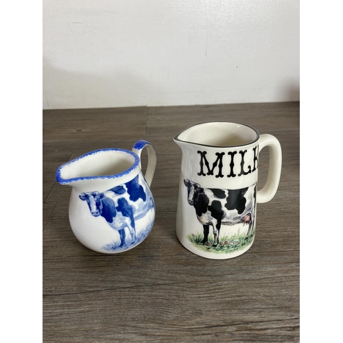 291 - A collection of cow themed ceramics to include Border Fine Arts The Young Herriot Studio Collection ... 