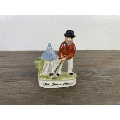 302 - A collection of ceramics and glassware to include Frankenthal hand painted porcelain 13cm figurine, ... 