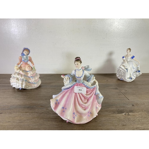 313 - Three Royal Doulton figurines, Rebecca - HN 2805, Beatrice - HN 3263 and Hannah - HN 3369