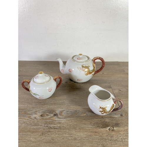 316 - An Oriental lithophane twenty seven piece tea set