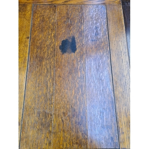 119 - A 1930s oak rectangular draw leaf dining table with baluster supports - approx. 75cm high x 76cm wid... 