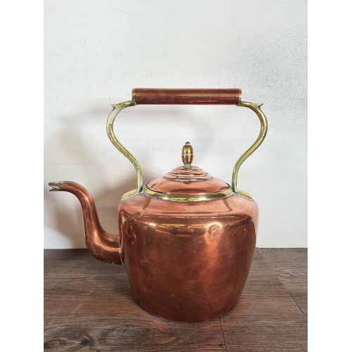 339 - Three pieces of 19th century copper, two kettles - one being William Soutter & Sons and one samovar ... 