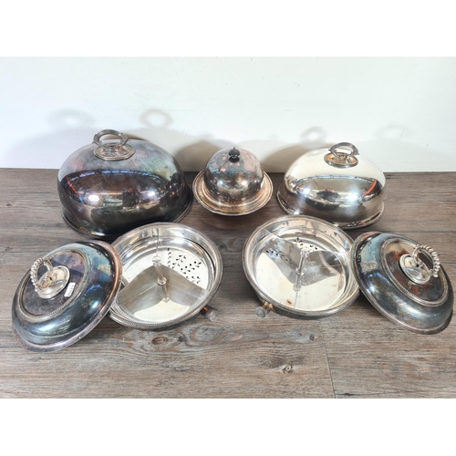 348 - A collection of antique silver plated tableware to include a pair of Goldsmiths & Silversmiths Compa... 