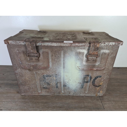 355 - A WWII military ammunition box, dated 1944 - approx. 33cm high x 50cm wide x 22cm deep