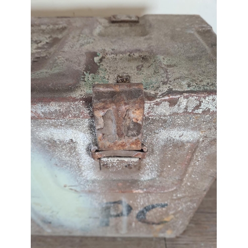 355 - A WWII military ammunition box, dated 1944 - approx. 33cm high x 50cm wide x 22cm deep