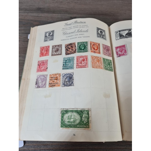 481 - A Royal Mail stamp album containing antique and vintage worldwide stamps